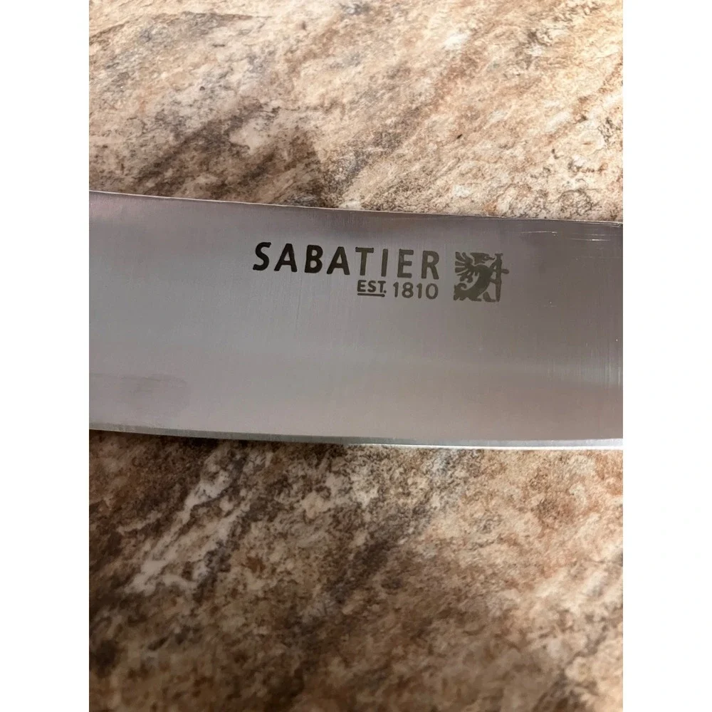 Sabatier 5 Inch Utility Knife with EdgeKeeper Self Sharpening Sheath Silver